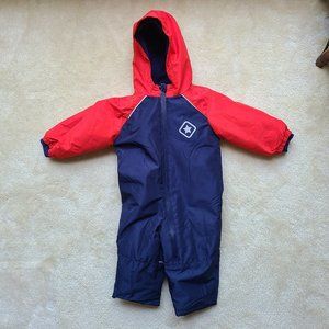 EUC Toddler Snowsuit Red Navy Size 9-12M